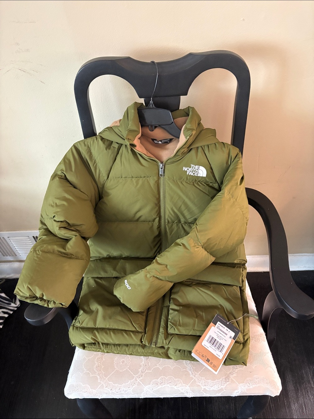 The North Face Green Hooded Puffer Coat Unisex